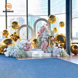 Boules décoratives brillantes NAIRBAG, ballons de fête, décorations de Noël, décorations de mariage, sphères réfléchissantes, boule miroir géante dorée - Product Image 3