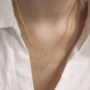 Ensemble collier et bracelet Oumai <span class=keywords><strong>Ka</strong></span> en acier inoxydable plaqué or, entièrement serti de zircons 5A, strass délicats et raffinés - Product Image 2