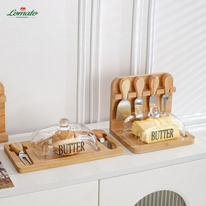 Tabla de cortar de madera en forma de corazón, plato para mantequilla, cuchillo y tenedor |   Estante de Almacenamiento Multifuncional, Duradero y Ecológico, Plato para Queso - Product Image 1