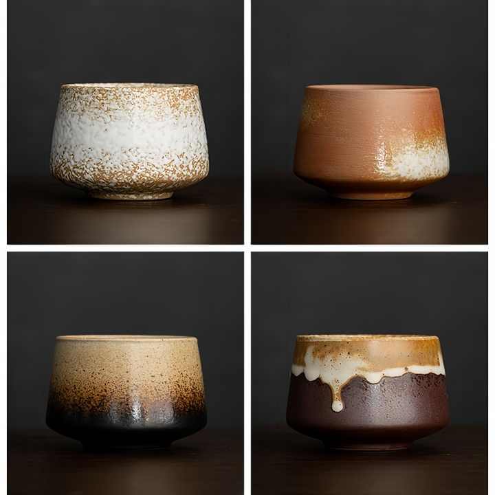 200ml Retro Kiln Changed Stoneware European Ceramic Cup Set Espresso Coffee Cup Teacup