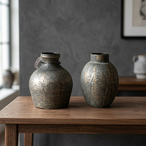 Sonnet Decor Pot à bougie en fer fait main, vase décoratif et porte-bougie avec finition rustique pour la décoration de la maison, Noël - Product Image 4