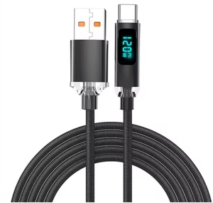 <span class=keywords><strong>Cable</strong></span> <span class=keywords><strong>de</strong></span> <span class=keywords><strong>Datos</strong></span> Universal Tipo-C <span class=keywords><strong>de</strong></span> Nailon, <span class=keywords><strong>Cable</strong></span> USB Tipo-C <span class=keywords><strong>de</strong></span> Alta Velocidad <span class=keywords><strong>de</strong></span> 100W con Pantalla Digital, Conductor <span class=keywords><strong>de</strong></span> Cobre Puro para Carga Rápida <span class=keywords><strong>de</strong></span> <span class=keywords><strong>Datos</strong></span> - Product Image 2