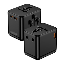 Nouvel adaptateur de voyage universel, adaptateur de prise de voyage international avec 2 ports USB-C (PD 20W) et 1 port USB-A, adaptateur portable tout-en-un