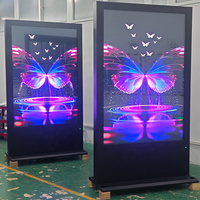 Pantalla Publicitaria Digital LCD Comercial de 55 Pulgadas, IP65, con Pantalla Táctil, para Exteriores, con Soporte de Pie, Kiosco Android para Centros Comerciales