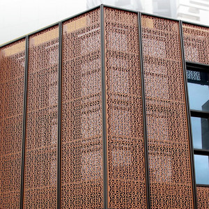 Plaque décorative en aluminium avec motif géométrique pour application sur façade de bâtiment - Product Image 1