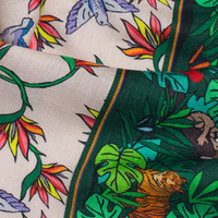Écharpe carrée en laine et soie pour femme, imprimée recto-verso personnalisée, motif floral en tissage en chevrons, impression de dessin