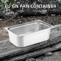 Bac alimentaire GN en acier inoxydable de 65 mm pour bain-marie et réchaud de buffet