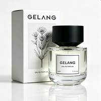 Flacon de parfum de luxe personnalisé de haute qualité, rond, 50 ml, flacon de parfum en verre transparent avec couvercle
