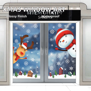Fiocco di neve Babbo Natale albero di Natale murale adesivo <span class=keywords><strong>per</strong></span> finestra di natale carino <span class=keywords><strong>per</strong></span> decorazioni <span class=keywords><strong>per</strong></span> la casa centro commerciale porta di vetro wallpaperute - Product Image 3