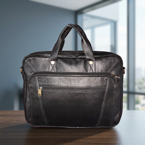 Sacoche pour ordinateur portable en cuir véritable, grande capacité, imperméable, écologique, marron, protection antichoc, sac de voyage à bandoulière - Product Image 2