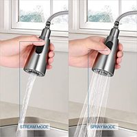 Robinet de cuisine économique, durable et moderne à poignée unique en laiton et acier inoxydable 304, avec douchette extractible pour eau chaude et froide