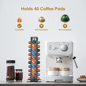 Organisateur rotatif de <span class=keywords><strong>capsules</strong></span> de café en métal couleur or et noir pour bureau à domicile pour 40 <span class=keywords><strong>Nespresso</strong></span> - Product Image 5