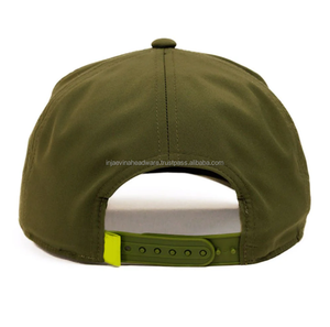 Gorra Trucker Verde Oliva de 6 Paneles con Bordado de Logotipo Geométrico, Ajustable, Unisex, Casual, para Adultos, Transpirable, de Lona de Algodón - Product Image 4