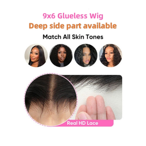 Peluca <span class=keywords><strong>de</strong></span> Cabello Humano Virgen Remy con Encaje Transparente y Flequillo, Pre-Cortada, Ondulada, en Capas, 7x6, sin Pegamento, para Mujeres Negras, Venta al Por Mayor - Product Image 6