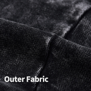 Sudadera con cuello redondo y logotipo personalizado, 360 GSM, 100% algodón, lavado ácido, forro de rizo negro con efecto copo de nieve, larga y extragrande, para otoño - Product Image 3