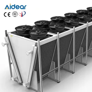 Aidear Industrial Carbon Steel Pipe Tube Fin Dry Cooling system Water to Air Dry Cooler