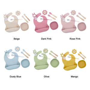 Vaisselle en silicone colorée écologique sans BPA, bol d'alimentation pour bébé avec cuillère - Product Image 4