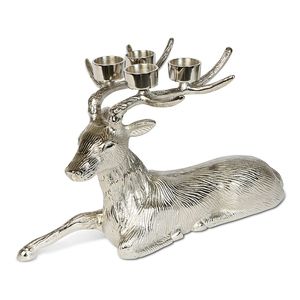 Silver Deer Candle Stand with Four <b>Tealight</b> Holders for Christmas Home Decoration - Product Image 3
