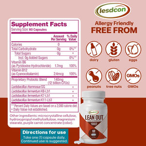 OEM Lean Out metabolisme Vegetarian kapsul untuk pembakar lemak manajemen berat badan serat diet jenis suplemen - Product Image 2