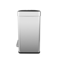 Poubelle de tri à deux compartiments recyclable en acier inoxydable de 13.2 gallons