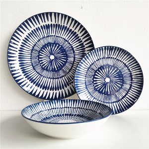 Vaisselle <span class=keywords><strong>de</strong></span> haute qualité peinte à la main, ensembles d'assiettes <span class=keywords><strong>de</strong></span> <span class=keywords><strong>Table</strong></span> en céramique bon marché, 18 pièces - Product Image 1