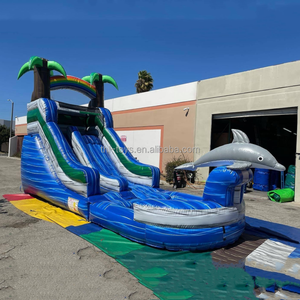 <span class=keywords><strong>Toboggan</strong></span> gonflable d'extérieur en PVC de 18oz pour enfants d'arrière-cour, <span class=keywords><strong>piscine</strong></span> détachable, toboggans commerciaux gonflables - Product Image 4