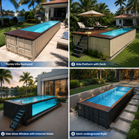 Piscine hors sol multifonctionnelle magique avec structure en acier sans fenêtre