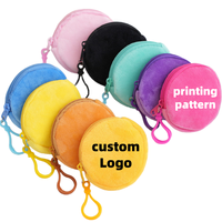 Songshan Toys Simple Vente en gros Cadeau d'entreprise Logo imprimé personnalisé Portefeuille couleur bonbon Sac à clés rond et carré Porte-monnaie en peluche
