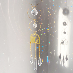 Venta al por mayor colgante Suncatcher Rainbow Maker gato encantos gato Sun Catcher vidrio Suncatcher decoración del hogar lindo colgante para Decoración - Product Image 3