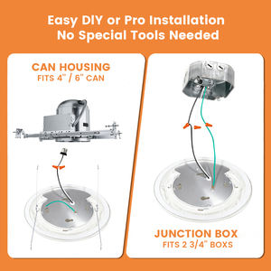 Luzes de Teto <span class=keywords><strong>LED</strong></span> Dimmable de 6 Polegadas ETL, Design de Acabamento Liso em Alumínio, Luz de Disco Ultra <span class=keywords><strong>LED</strong></span> - Product Image 5