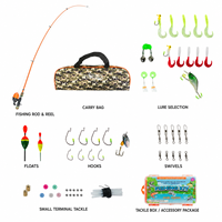 Paket Pancing Anak CTO Factory 1.55M Gagang Kaca EVA Combo Spincast 66PCS Mega Kit untuk Hiburan Memancing Anak