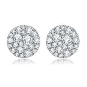 Lujo 18K oro sólido directo de fábrica de alta calidad diamante Natural hermosos pendientes de tuerca entrega rápida regalo de cumpleaños para mujer - Product Image 1