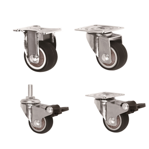 Brown 1Inch Estilo <span class=keywords><strong>Industrial</strong></span> Design Giratório Cromado Ferro TPR Rolo Peças Cadeira Mobiliário Do Hotel Rodízio e Roda - Product Image 2