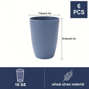 Ensemble de vaisselle réutilisable en plastique de qualité alimentaire supérieure, avec tasse en paille de blé - Product Image 2