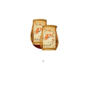 Yumesho <b>Lighting</b> Japanese Bamboo Pendant Lamp 30cm Creative Art For Home <b>Dining</b> Bedroom Tea Room - Product Image 5