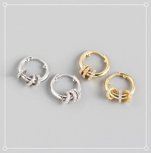 NOVITÀ 2022 Orecchini Minimalisti in Argento Sterling 925 per Donne, Set di Orecchini a Cerchio Pendenti Placcati Oro con Piccoli Diamanti CZ Fai-da-Te - Product Image 1