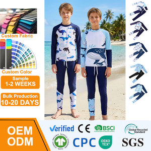 Traje de <span class=keywords><strong>Baño</strong></span> para Niños, Manga Larga, <span class=keywords><strong>Protección</strong></span> <span class=keywords><strong>Solar</strong></span> UPF50+, Conjunto de Dos Piezas con Dibujos Animados, Traje de <span class=keywords><strong>Baño</strong></span> para Niños de 2 a 10 Años, Ropa de Playa Personalizada - Product Image 1