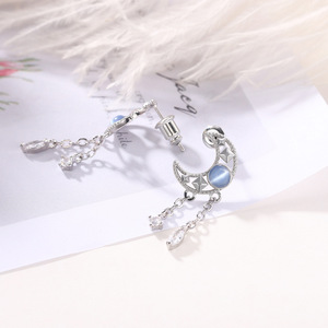 Orecchini Pendenti a Luna Vuota Colorati con Nappe per Donna, Stile Foresta Dolce, Gioielli alla Moda - Product Image 4