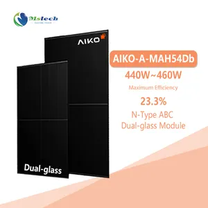 Aiko Ibc Solar Modules Pv Panel White Backsheet Aiko-A-Mah54Db 440W 445W 450W 455W 460W N-Type Abc Dual-Glass Solar Panel