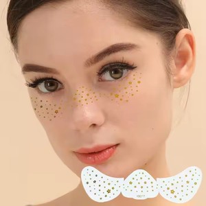Autocollants de tatouage éphémères imperméables personnalisés pour femmes et filles, motif pailleté tendance pour le visage et le corps, idéal pour les fêtes et les vacances - Product Image 4