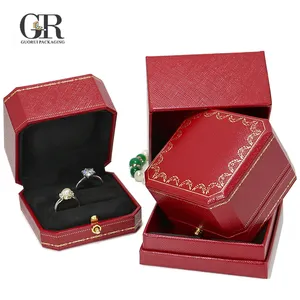Guorui 批发定制豪华双复古珠宝结婚戒指盒高档项链盒戒指盒