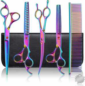 For Purple Dragon 6.5\" 7\" Japan Stainless Steel Pet Grooming <b>Scissors</b> <b>Dog</b> Chunker Thinning Shears Animal Curved <b>Scissors</b> Z3003 - Product Image 1