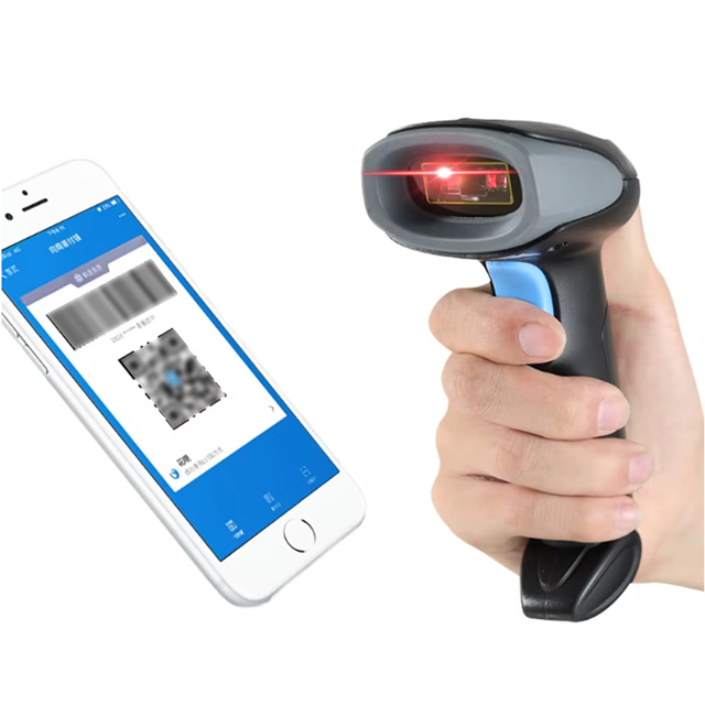 Portable Wireless QR Code Scanner Barcode Reader Handheld 2D USB Scan Gun 250 Scans/Sec 1-Year Warranty Android Com Mobile