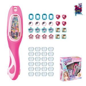 DIY Girls Pretend Play Hair Jewel Stamper Kit Adhesivo de plástico Gemas y cristales - Product Image 3