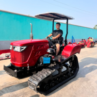 Cultivateur multifonctionnel à chenilles en caoutchouc 80 CV, rotoculteur pour la culture des terres agricoles et des rizières sèches