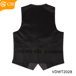 पेशेवर आपूर्तिकर्ता पांच बटन चालीको बुना हुआ ठोस बनियान 100% पॉलिएस्टर ब्लैक वॉशकोट बनियान पुरुषों के लिए - Product Image 6