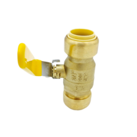 Vanne à boisseau sphérique Push-Fit en laiton sans plomb Push to connect plomberie fitting PEX Copper Cpvc Piping System quick connect valve