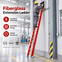 Échelle extensible en fibre de verre avec système de verrouillage de sécurité certifié SGS pour travaux d'entretien électrique
