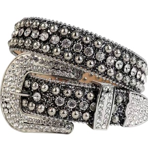 Cinturón de mujer Water Drill de 4.0 cm con hebilla de aleación, cinturón decorativo de moda para fiestas, para jeans y vestidos. - Product Image 1