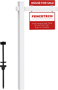 Poteau de signalisation immobilière en PVC vinyle sans creuser pour agents immobiliers - Product Image 4